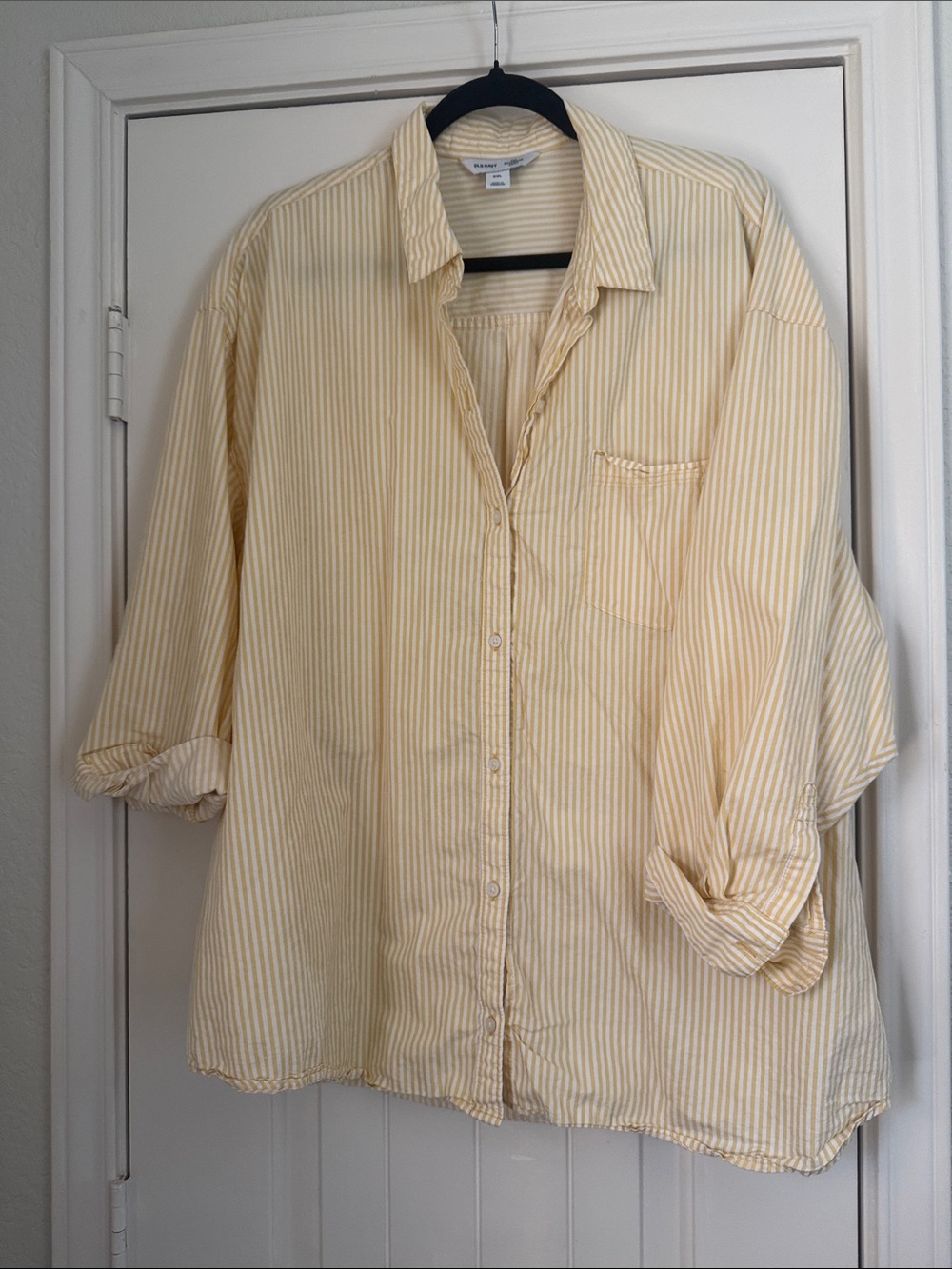 Old Navy Yellow Striped Women's Button-Down Shirt